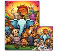 Puzzle 1000 pièces Art Animal World pour Adultes, Puzzle en Bois pour décoration intérieure, entraînement cérébral et Cadeaux de Noël 50x75cm / 19,68x29,52 Pouces
