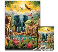Puzzle 1000 pièces Art Animal World, Puzzle Impossible pour Adultes, idéal pour Les Adolescents et Les collectionneurs, Cadeau de Voyage, activité familiale 26x38cm / 10,23x14,96 Pouces