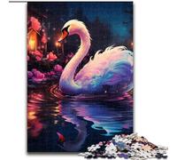 Puzzle 1000 pièces, Art, Animaux, Flamants Roses, Puzzles Difficiles pour Adultes, Taille 50x75cm, Idéal pour Les Amoureux, Cadeau Parfait pour Noël, Le Nouvel an, la Saint-Valentin