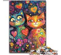Puzzle 1000 pièces Art Cat pour Adultes, pour Noël et Le Nouvel an (Taille 26x38cm)