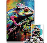 Puzzle 1000 pièces Art Chameleon pour Adultes, Jeu éducatif, défi, décoration d'intérieur Unique, Cadeaux 38x26cm