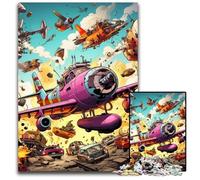 Puzzle 1000 pièces, Art coloré, Avion, pour Adultes, détente et défi, décoration d'intérieur colorée, pour Les Amis, 50x75cm / 19,68x29,52 Pouces
