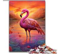 Puzzle 1000 pièces Art coloré Flamingo Puzzles pour Adultes Taille : 38x26cm Décoration d'intérieur colorée et Jeu Familial interactif