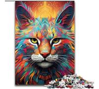Puzzle 1000 pièces Art coloré Lynx Puzzles stimulants Développe la Coordination œil-Main, Parfait pour Les Cadeaux d'anniversaire (Taille 50x75cm)