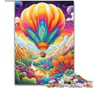 Puzzle 1000 pièces, Art coloré, montgolfière, Puzzle Impossible pour Adultes, soirée de Jeux en Famille, œuvre d'art décorative à Faire soi-même, Taille : 38x26cm