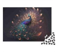 Puzzle 1000 pièces Art fantaisiste du Paon | Queue de Paon | Soulagement du Stress & Exercice cérébral | Carton épais Premium | pour Adultes | 52x38cm
