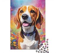 Puzzle 1000 pièces Art Flowers Dogs pour Adultes, Puzzle 1000 pièces, Jouet à Faire soi-même comme Cadeau d'anniversaire (75 x 50 cm)