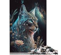 Puzzle 1000 pièces Art Galaxie Loup Carré, pour Adultes, Puzzle en Carton, Jeu Stimulant 38x26cm/1000 pièces