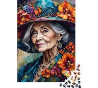 Puzzle 1000 pièces Art Grand-mère Puzzles en Bois Jouets éducatifs Cadeaux de Noël 1000 pièces (75 x 50 cm)