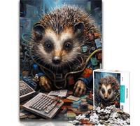 Puzzle 1000 pièces Art Hedgehog pour Adultes et Adolescents, Anti-Stress, défi Difficile, renforce l'amour Entre Couples 50x75cm
