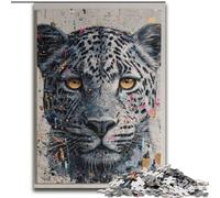 Puzzle 1000 pièces Art Léopard pour Adultes et Adolescents, Jouets addictifs pour la décoration de la Maison (50x75cm)