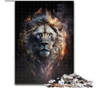 Puzzle 1000 pièces Art Lions colorés en Bois, Un pour s'amuser en Famille 50x75cm pour la décoration intérieure, de Noël et du Nouvel an pour Les Adolescents