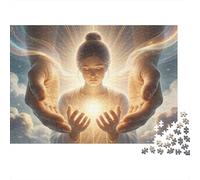 Puzzle 1000 pièces Art Lumière Angélique Décoration Protection Divine Détails Précis Couleurs Vives Carton Recyclé pour Adultes & Enfants Cadeau de Vacances 38x26cm