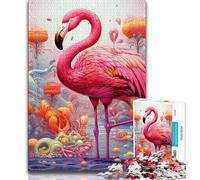 Puzzle 1000 pièces Art Psychédélique Flamant Rose pour Adultes et Adolescents, Jouets éducatifs et Anti-Stress, idéal pour la décoration de Bureau (38x26cm)