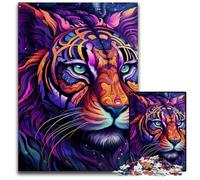 Puzzle 1000 pièces Art psychédélique Tigre Puzzles stimulants Activité familiale Amusante, défi cérébral, pour Adolescent 50x75cm / 19,68x29,52 Pouces
