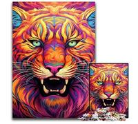 Puzzle 1000 pièces Art psychédélique Tigre Puzzles stimulants Activité familiale Amusante, défi cérébral, pour Adolescent 50x75cm / 19,68x29,52 Pouces