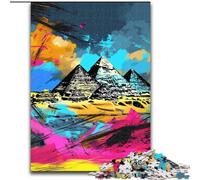 Puzzle 1000 pièces Art Pyramides de l'Égypte Ancienne Puzzle en Carton, Interaction familiale et défi cérébral, Défi d'activité familiale 1000 pièces(26x38cm)