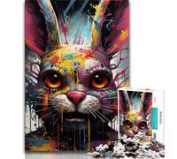 Puzzle 1000 pièces Art Rabbits pour Adolescents, Jouet éducatif et décompressant, Cadeau du Père Noël Secret (38x26cm)