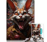 Puzzle 1000 pièces Art Rabbits pour Adultes, Jeu Familial Anti-Stress, défi Difficile, Cadeaux du Père Noël Secret 50x75cm