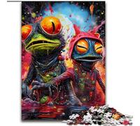 Puzzle 1000 pièces Art Strange Frogs en Bois, Divertissement Relaxant, Cadeau de Noël idéal et décoration d'intérieur 1000 pièces(50x75cm)