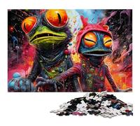 Puzzle 1000 pièces Art Strange Frogs : Un Casse-tête Stimulant, Une activité familiale, Une décoration intérieure, Un Cadeau de Noël 26x38cm / 10,23x14,96 Pouces
