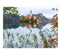 Puzzle 1000 Pièces, Artisanat Cadeau Famille Puzzle-Chapelle,bâtiment,lac 70x50cm