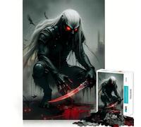 Puzzle 1000 pièces Assassin Vampire Sanglant avec épée,Travail Manuel de précision,Jeu créatif,Loisirs,Cadeau de décoration d'anniversaire (38x26cm)