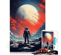 Puzzle 1000 pièces Astro Naut Clean Fit Decor Jeu de réflexion Cadeau Jeu Calme Cadeau d'anniversaire Artistique (38x26cm)