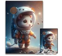 Puzzle 1000 pièces Astronaut Space Mouse Puzzle Stimulant pour Adolescents soirée de Jeux en Famille Amusante 1000 pièces (38x26cm)