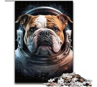 Puzzle 1000 pièces Astronaute Bulldog pour Adultes, pour Un Anniversaire, Une fête ou Une décoration Murale (14 Ans et Plus) (26x38cm)