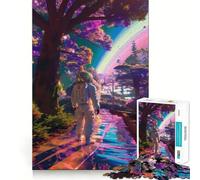 Puzzle 1000 pièces Astronaute Ciel Espace Nettoyage Facile Décoration Jeu de Réflexion Cadeau Temps Calme Cadeau d'anniversaire Art (38x26cm)