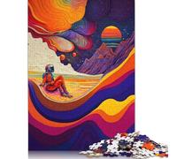 Puzzle 1000 pièces Astronaute Coloré 2 Carrés pour Adultes Puzzles en Papier Puzzle Éducatif Jeu Familial 38x26cm/1000pcs