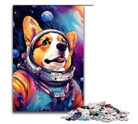 Puzzle 1000 pièces Astronaute Corgi Bébé Puzzle pour Adultes Bois Jeu Familial 75x50cm