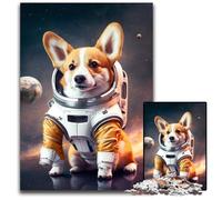 Puzzle 1000 pièces Astronaute Corgi Impossible Puzzles pour Adultes Parfait pour Halloween, Noël, Cadeau d'anniversaire 50x75cm/19,68x29,52 Pouces