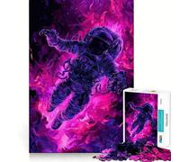 Puzzle 1000 pièces Astronaute dans Les Flammes cosmiques Décoration Murale de Noël (50x75cm)