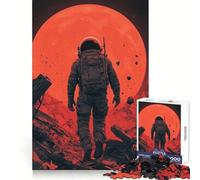 Puzzle 1000 pièces « Astronaute dans Un Paysage Lunaire Rouge » pour Adultes, améliorant la mémoire, détente et création découpée au Laser, Cadeau de Noël de qualité (50x75cm)