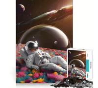 Puzzle 1000 pièces Astronaute dans Une Bulle Décoration Facile à Nettoyer Jeu de réflexion Cadeau Jeu Calme Cadeau d'anniversaire Artistique (50x75cm)