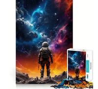 Puzzle 1000 pièces Astronaute dans Une tempête de nébuleuse Décoration Clean Fit Jeu de réflexion Cadeau Calme Cadeau d'anniversaire Artistique (38x52cm)