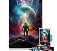 Puzzle 1000 pièces Astronaute dans Une tempête de nébuleuses Jeu de Construction précis et Amusant,Stimulant la cognition,idéal pour Un Anniversaire Artistique (50x75cm)
