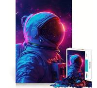 Puzzle 1000 pièces Astronaute Esthétique Décoration épurée Jeu de réflexion Moment de détente Décoration Murale de Noël (50x75cm)