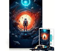 Puzzle 1000 pièces Astronaute et l'Inconnu Découpe Lisse Jeu de réflexion Cadeau détente et Divertissement Pièce Artistique de Noël (38x26cm)
