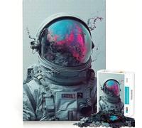 Puzzle 1000 pièces Astronaute Galaxie Reflet Précis Jeu de Construction Amusant et cognitif,détente et Divertissement pour Un Anniversaire créatif (50x75cm)