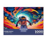 Puzzle 1000 pièces Astronaute Jeu | Astronaute nébuleuse Ardente Dynamique Vibrant activité familiale Amusante et Difficile Anti-Stress 38x26cm
