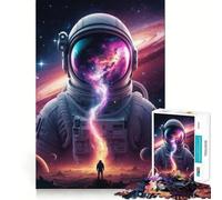 Puzzle 1000 pièces Astronaute Nébuleuse Tempête Décoration Murale Clean Fit Jeu de logique et d'adresse pour des Moments de détente Décoration de Noël (38x26cm)