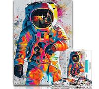 Puzzle 1000 pièces Astronaute Peinture à l'huile Puzzles 1000 pièces pour Adolescents, est idéal comme Cadeau pour Toute la Famille Convient pour Et 14 50x75cm