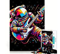 Puzzle 1000 pièces Astronaute Rock and Roll Décoration Murale élégante et Facile à Entretenir Jeu de réflexion et d'adresse pour des Moments de détente Décoration Murale de Noël (38x26cm)