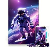 Puzzle 1000 pièces Astronaute Surfeur pour Adultes, Jouet de logique Pure, pour Un Moment de Paix et de Bien-être 38x52cm