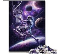 Puzzle 1000 pièces Astronautes Jouant au Basket-Ball pour Adolescents, Jeu Stimulant, idéal pour Toute la Famille (50x75cm)