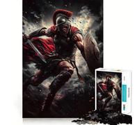 Puzzle 1000 pièces Attaque de Guerrier Spartiate pour Adolescents renforce la mémoire, Simple et Amusant, de qualité supérieure, Un Cadeau mémorable 38x52cm