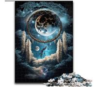 Puzzle 1000 pièces Attrape-rêves Magique en Bois, idée Cadeau déco Maison Unique 50x75cm pour Adolescents et familles, décoration DIY Parfaite et défi cérébral